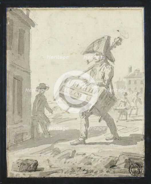 Soldier Carrying a Piece of Furniture, 1781/1823. Creator: Paul Grégoire.