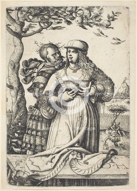 Soldier Embracing a Woman, c. 1530. Creator: Daniel Hopfer.