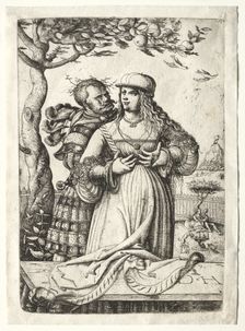Soldier embracing a woman. Creator: Daniel I Hopfer (German, c. 1470-1536)