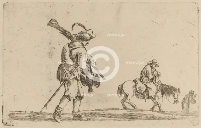 Soldier Holding a Fowl by the Feet. Creator: Stefano della Bella.