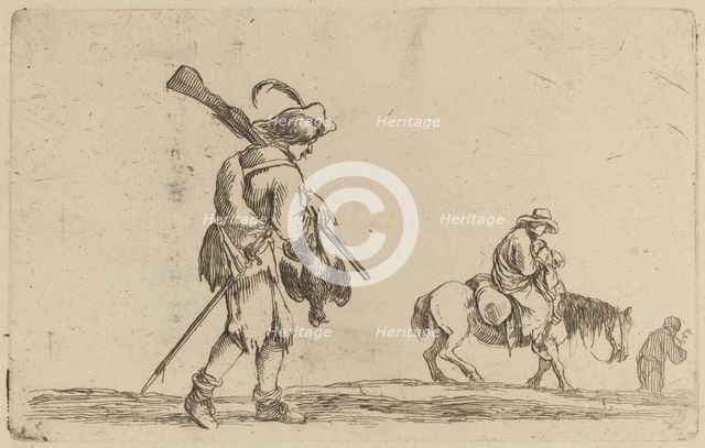 Soldier Holding a Fowl by the Feet. Creator: Stefano della Bella.