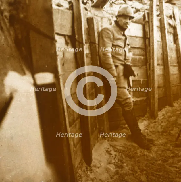 Soldier in the trenches, c1914-c1918. Artist: Unknown.