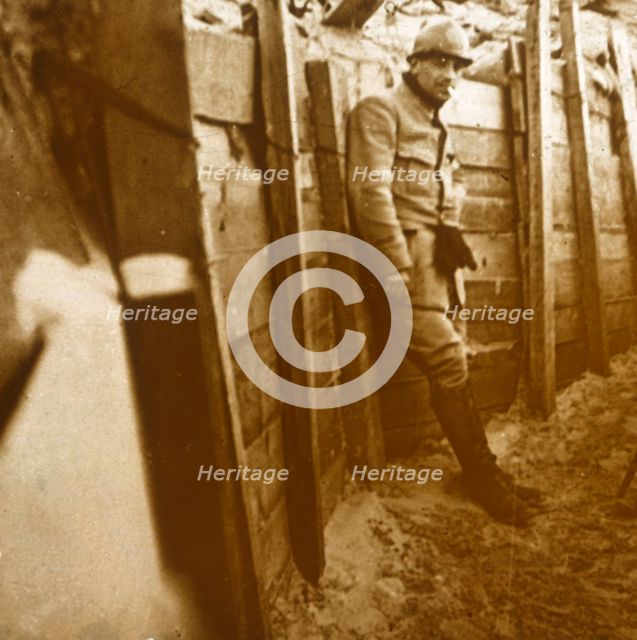 Soldier in the trenches, c1914-c1918. Artist: Unknown.