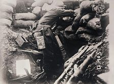Soldier in trenches, c1914-c1918