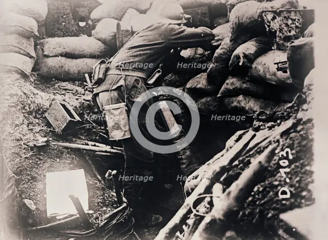 Soldier in trenches, c1914-c1918. Artist: Unknown.