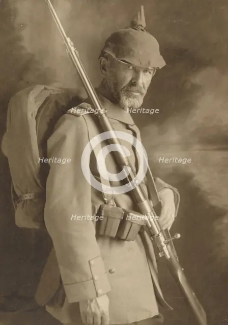 Soldier in Uniform WWI, 1914. Creator: Rudolf Duhrkoop.