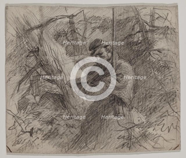 Soldier in Forest, late 19th century. Creator: Felix Octavius Carr Darley.