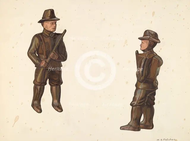 Soldier in Khaki Coin Bank, c. 1938. Creator: William O. Fletcher.