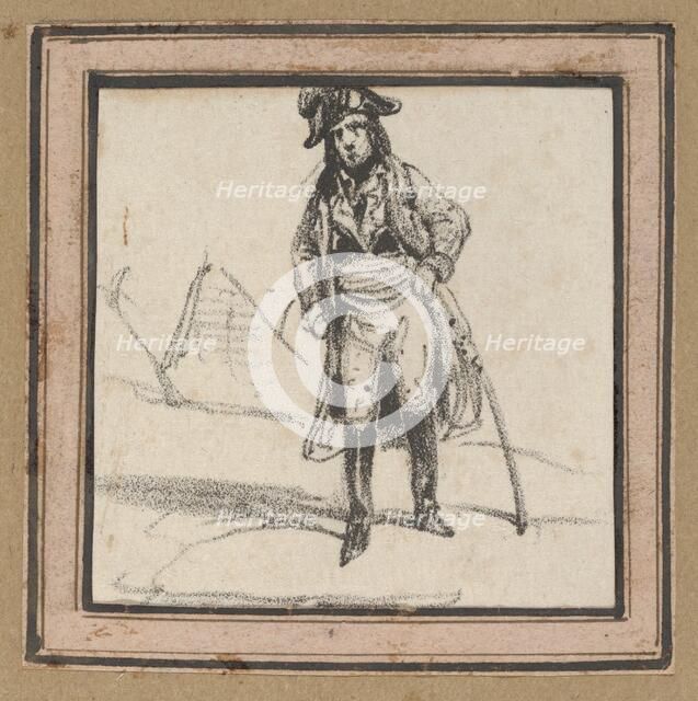 Soldier leaning on his sword, mid-19th century. Creator: Victor Adam.