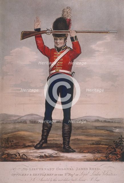 Soldier of the second regiment of Loyal London Volunteers, c1800. Artist: R Page