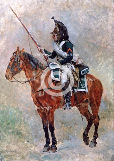 'Soldier on Horseback', 19th Century. Artist: Unknown