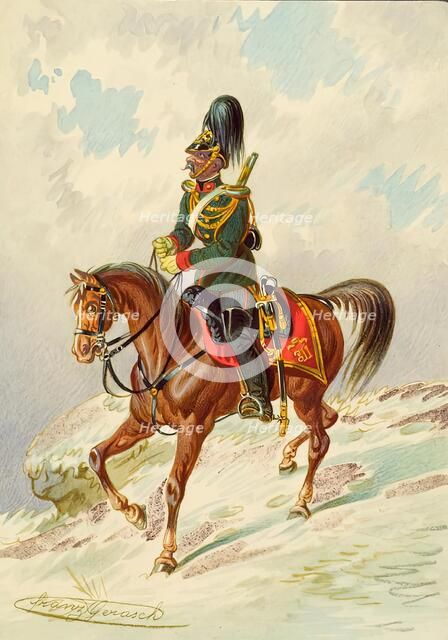 Soldier on horseback, undated. Creator: Franz Gerasch.