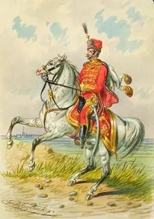Soldier on horseback, undated. Creator: Franz Gerasch