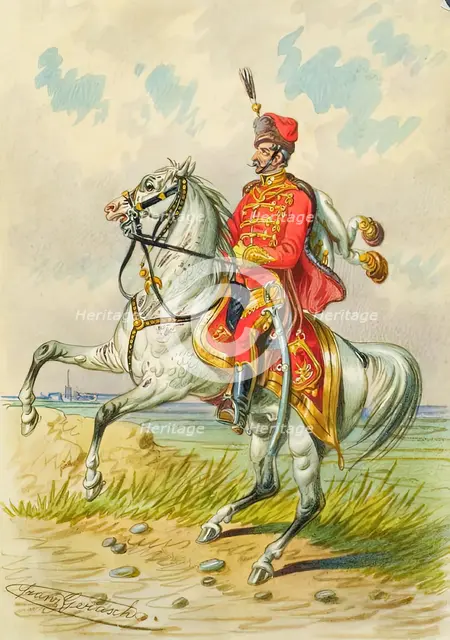 Soldier on horseback, undated. Creator: Franz Gerasch.