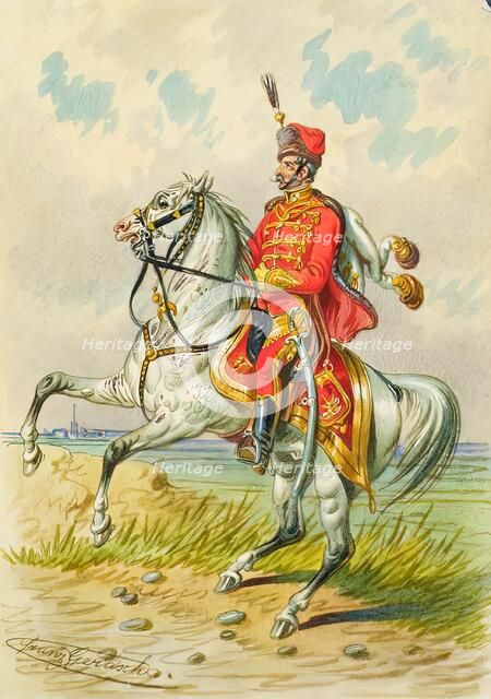 Soldier on horseback, undated. Creator: Franz Gerasch.