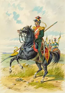 Soldier on horseback, undated. Creator: Franz Gerasch