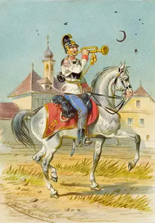 Soldier on horseback, undated. Creator: Franz Gerasch