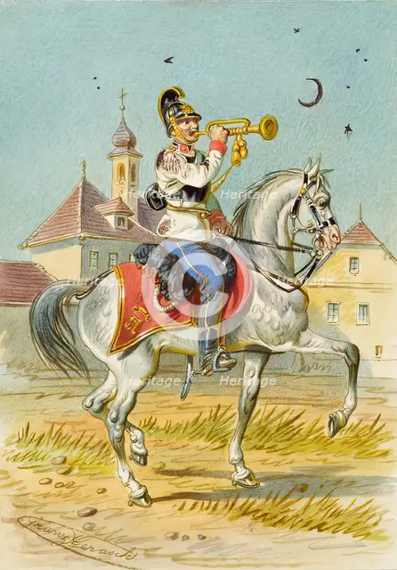 Soldier on horseback, undated. Creator: Franz Gerasch.