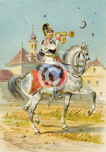 Soldier on horseback, undated. Creator: Franz Gerasch.