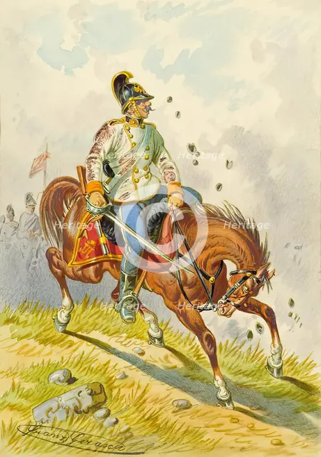 Soldier on horseback, undated. Creator: Franz Gerasch.
