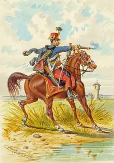 Soldier on horseback, undated. Creator: Franz Gerasch