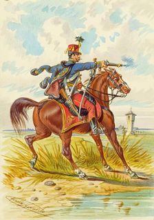 Soldier on horseback, undated. Creator: Franz Gerasch