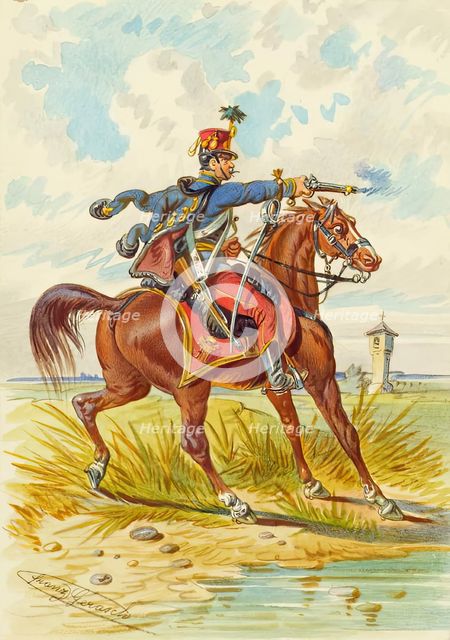 Soldier on horseback, undated. Creator: Franz Gerasch.