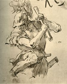 Soldier raising his arm to strike mid 18th century, (1928). Artist: Giovanni Battista Tiepolo
