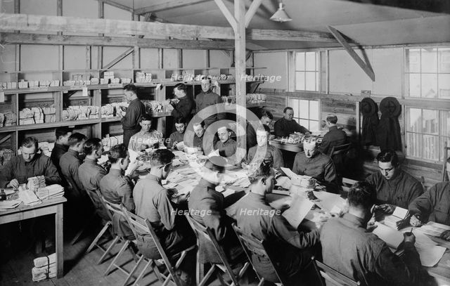 Soldier records, Camp Upton, 1917 or 1918. Creator: Bain News Service.