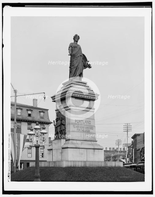 Soldier's monument, Portland, Me., between 1890 and 1900. Creator: Unknown.