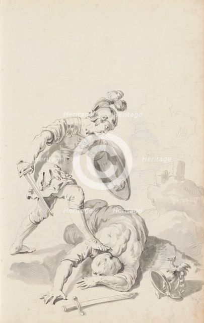 Soldier subdues an enemy, c.1701.  Creator: Jacob Toorenvliet.
