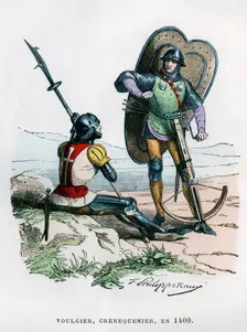 Soldiers, 1400 (1882-1884).Artist: Felix Henri Emmanuel Philippoteaux