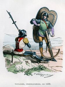 Soldiers, 1400 (1882-1884).Artist: Felix Henri Emmanuel Philippoteaux