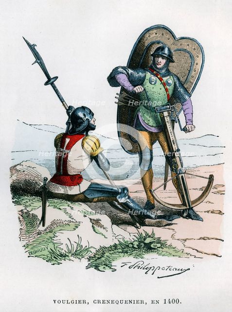 Soldiers, 1400 (1882-1884).Artist: Felix Henri Emmanuel Philippoteaux