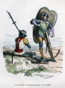 Soldiers, 1400 (1882-1884).Artist: Felix Henri Emmanuel Philippoteaux