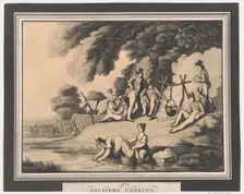 Soldiers Cooking, April 1, 1798. Creator: Heinrich Schutz