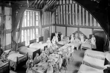 Soldiers and nurses at Great Dixter, Northiam, East Sussex, WWI, 1916. Artist: Nathaniel Lloyd