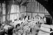 Soldiers and nurses at Great Dixter, Northiam, East Sussex, WWI, 1916. Artist: Nathaniel Lloyd