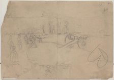 Soldiers and Cannon [verso], 1862. Creator: Winslow Homer