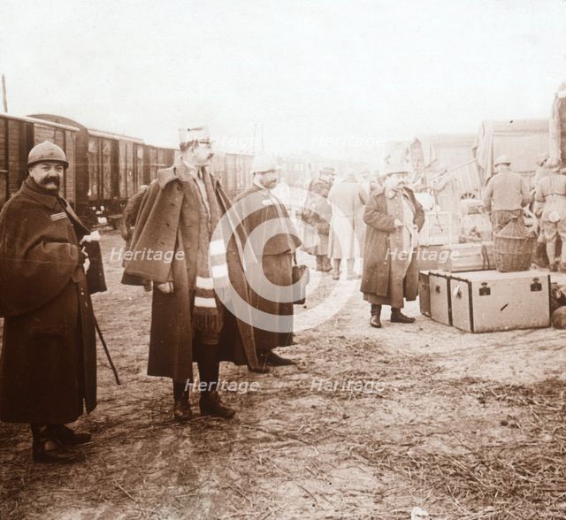 Soldiers arriving at Amanvillers, France, c1914-c1918. Artist: Unknown.