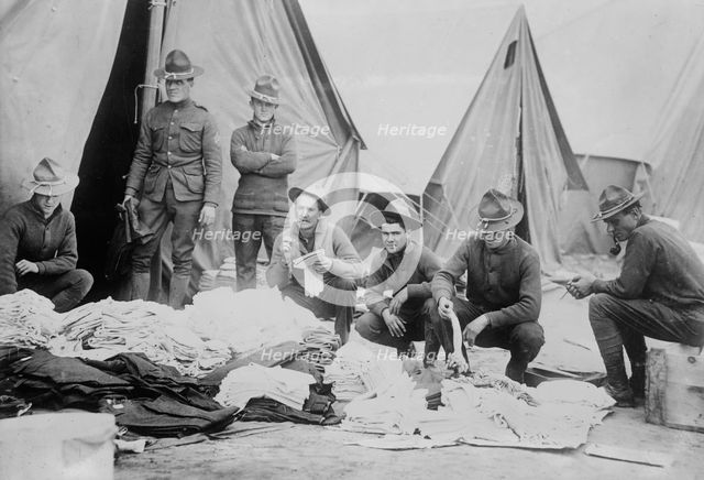 Soldiers at Camp Cotton, Texas border, between c1910 and c1915. Creator: Bain News Service.