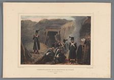 Soldiers at a mineshaft, 1832, (1833). Creator: Auguste Raffet
