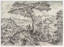 Soldiers at Rest (Milites requiescentes) from The Large Landscapes, ca. 1555-56. Creator: Johannes van Doetecum I
