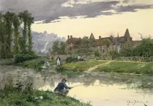 Soldiers at the Edge of the River 19th/early 20th century. Artist: Etienne Prosper Berne-Bellecour