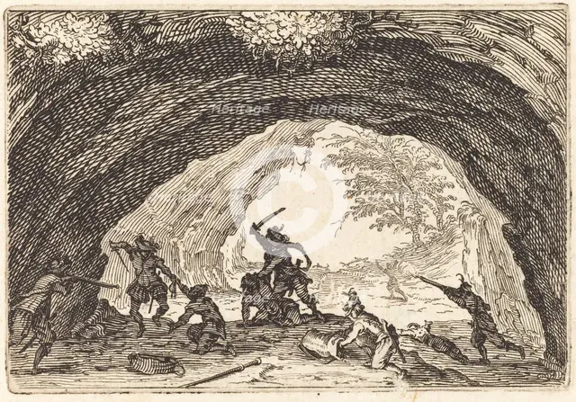 Soldiers Attacking Robbers, c. 1622. Creator: Jacques Callot.