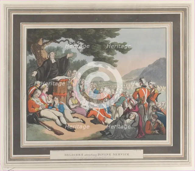 Soldiers Attending Divine Service, August 1, 1798. Creator: Heinrich Schutz.