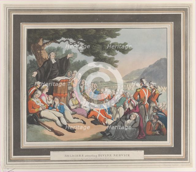 Soldiers Attending Divine Service, August 1, 1798. Creator: Heinrich Schutz.