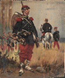 Soldiers, c. 1892. Creator: Édouard Detaille (French, 1848-1912)