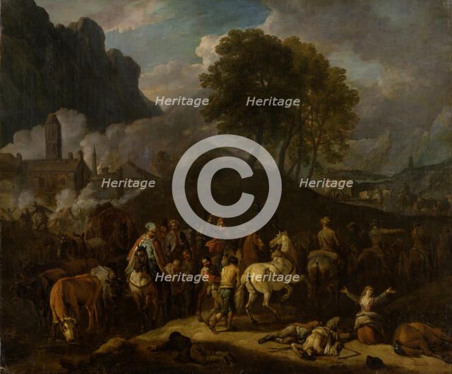 Soldiers Depart after Plundering, c1685-1693. Creator: Pieter van Bloemen.