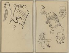 Soldiers; Four Soldiers and a Seated Figure [verso], 1884-1888. Creator: Paul Gauguin
